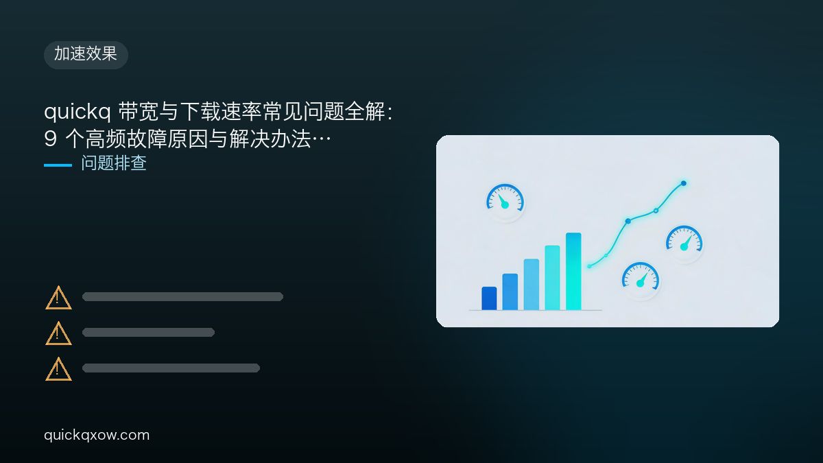 quickq 带宽与下载速率常见问题全解：9 个高频故障原因与解决办法